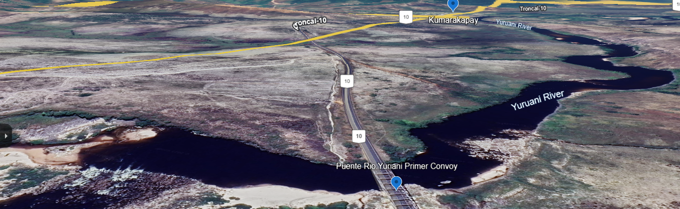 Yuruani Bridge at: 5°05'13"N 61°06'02"W