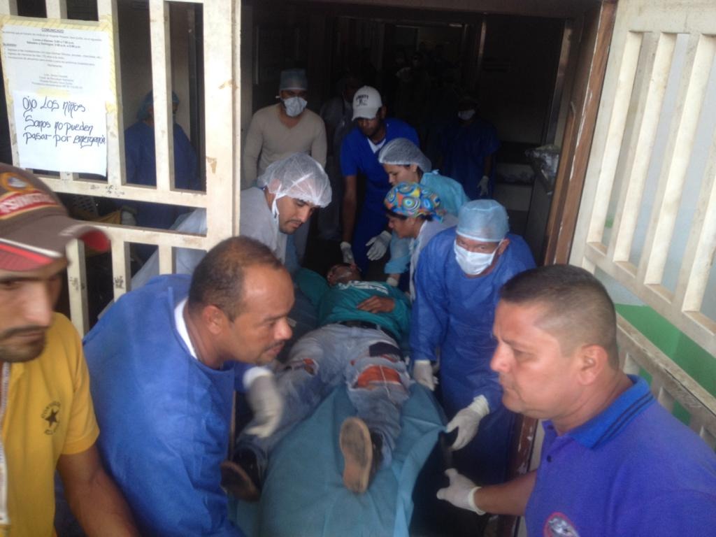 Injured upon entering the emergency room