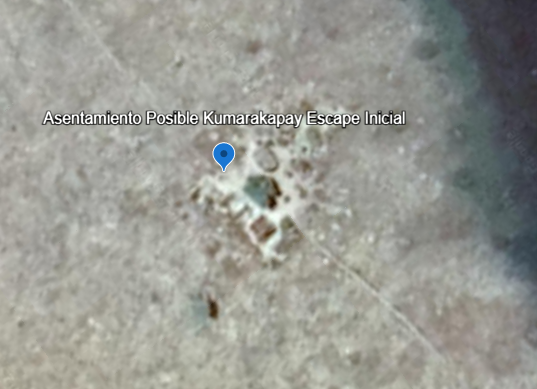 Possible first settlement of families fleeing, which coincides with witness accounts located at: 5°04'30"N 61°02'13"W (Google Earth 2019)