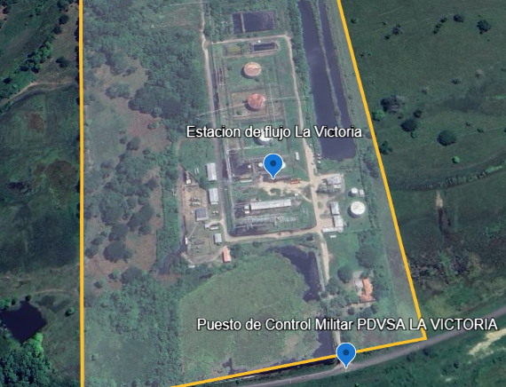 PDVSA-Durchflussstation „La Victoria“ und Militärkontrollpunkt Ojeda: 7°05'45"N 71°24'23"W